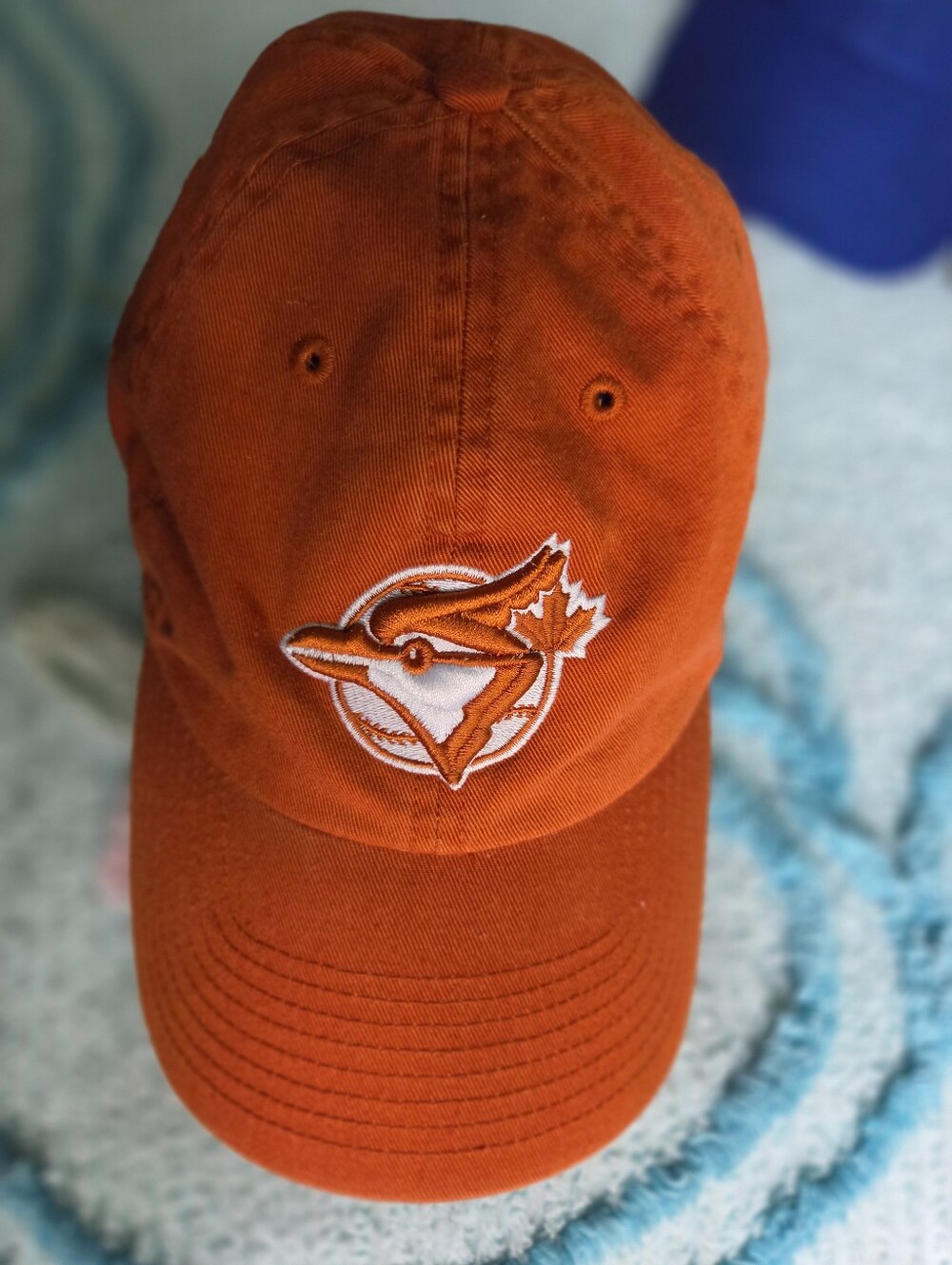 New Era Men's Orange Embroidered Blue JAYS Baseball Cap